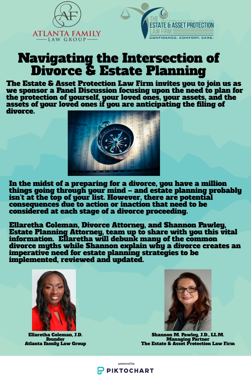 divorce and estate planning considerations webinar from elder law firm in Georgia