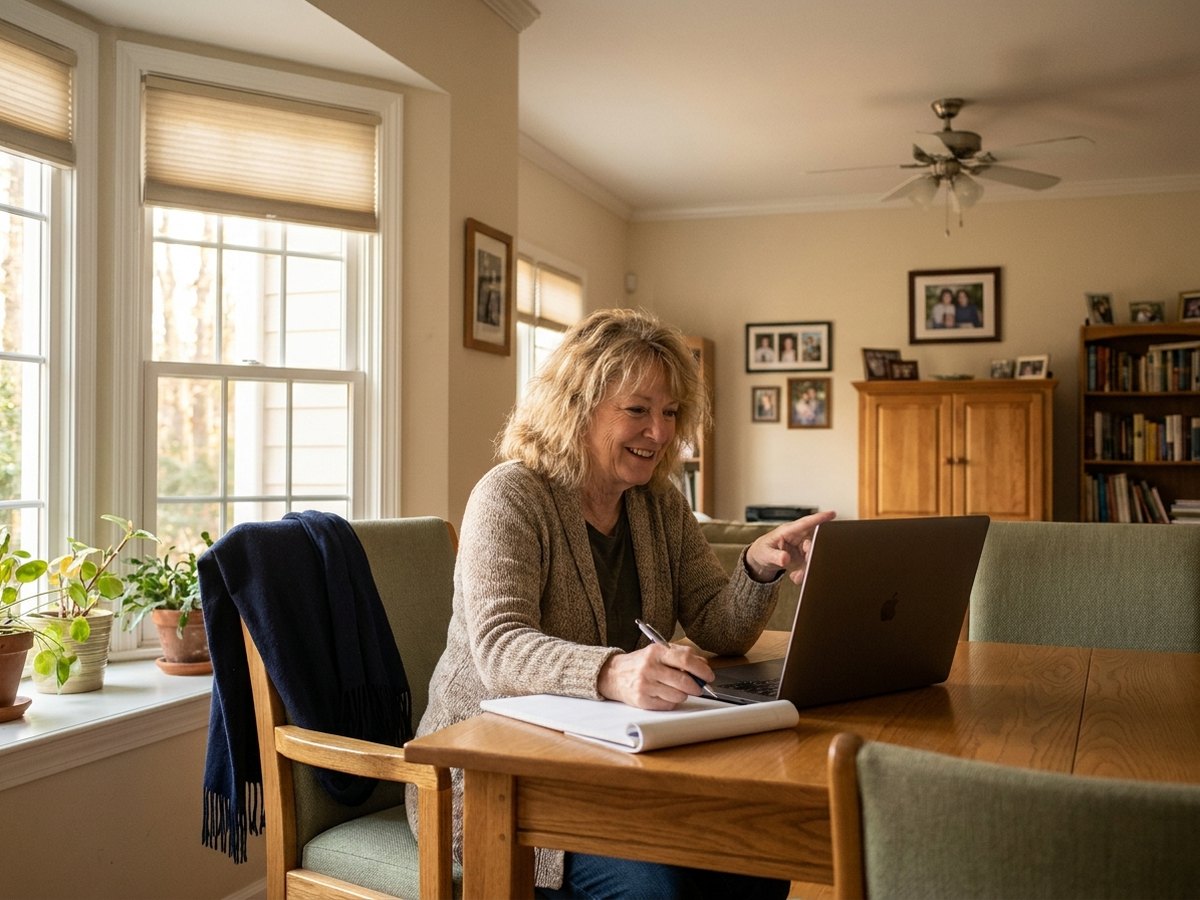 Woman joining an online planning panel